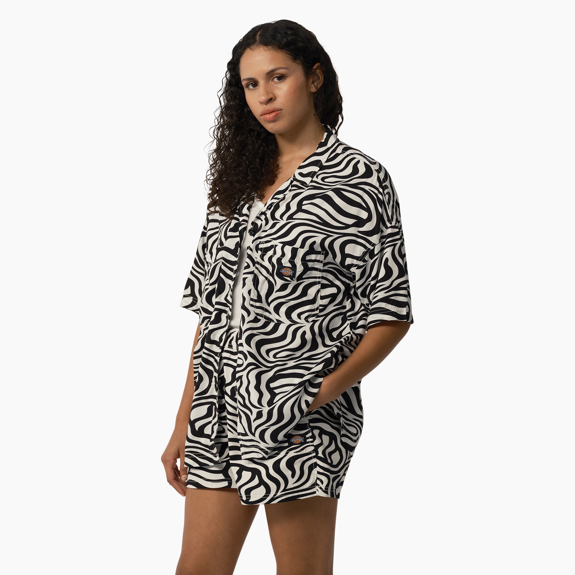 Women's Zebra Print Work Shirt
