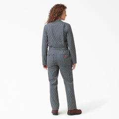 Women's Relaxed Fit Long Sleeve Hickory Stripe Coveralls