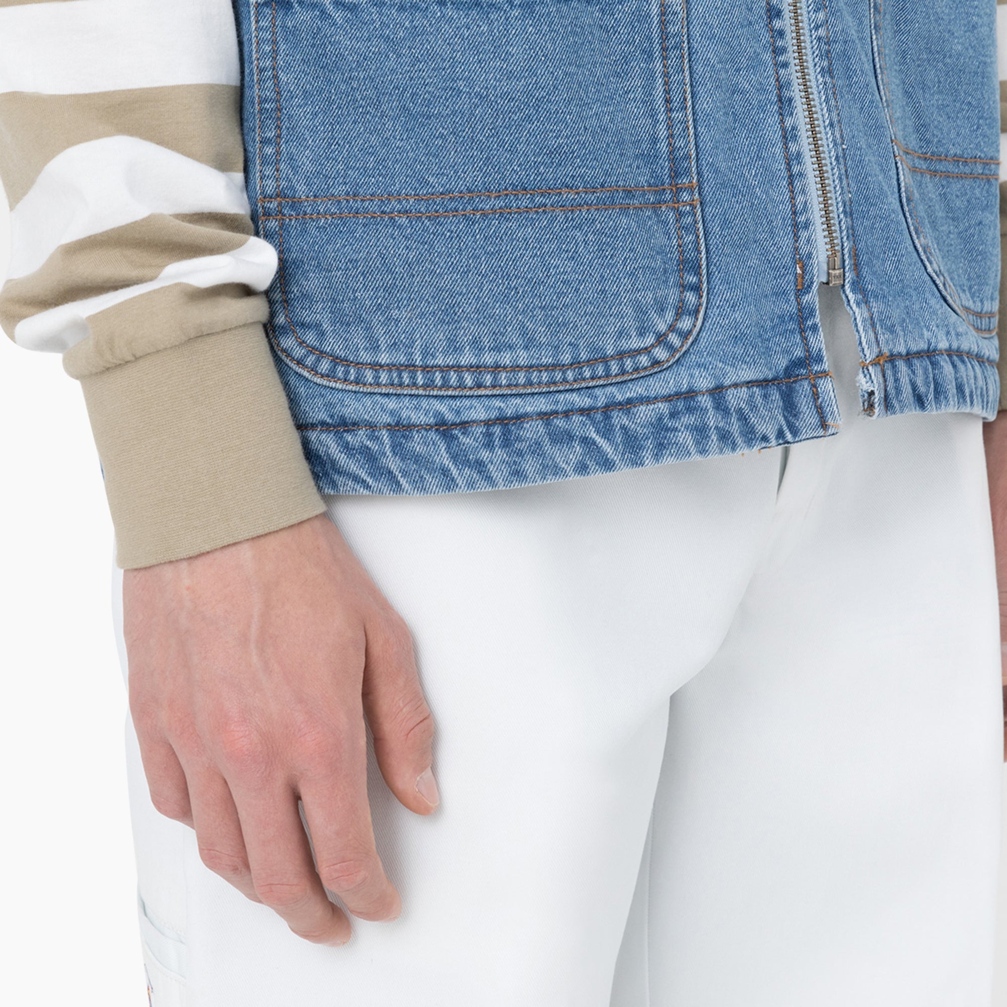 Denim Zip Front Vest