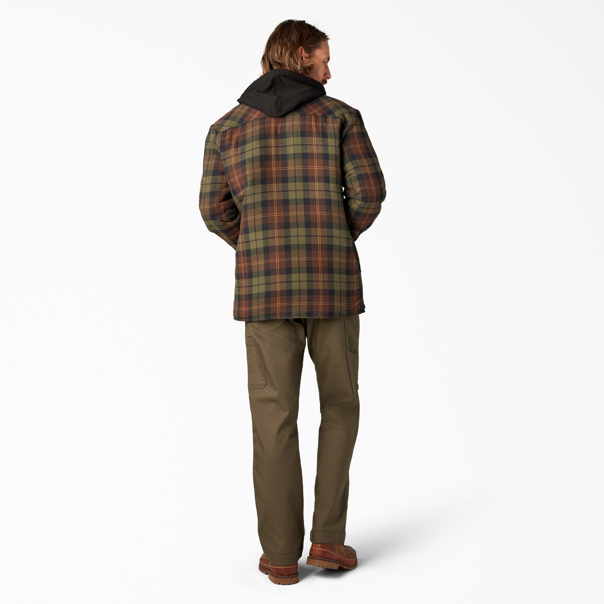 Flannel Hooded Shirt Jacket