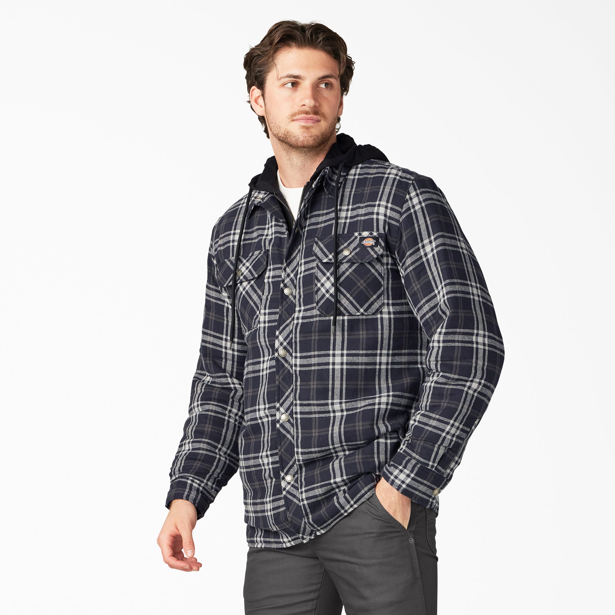 Flannel Hooded Shirt Jacket