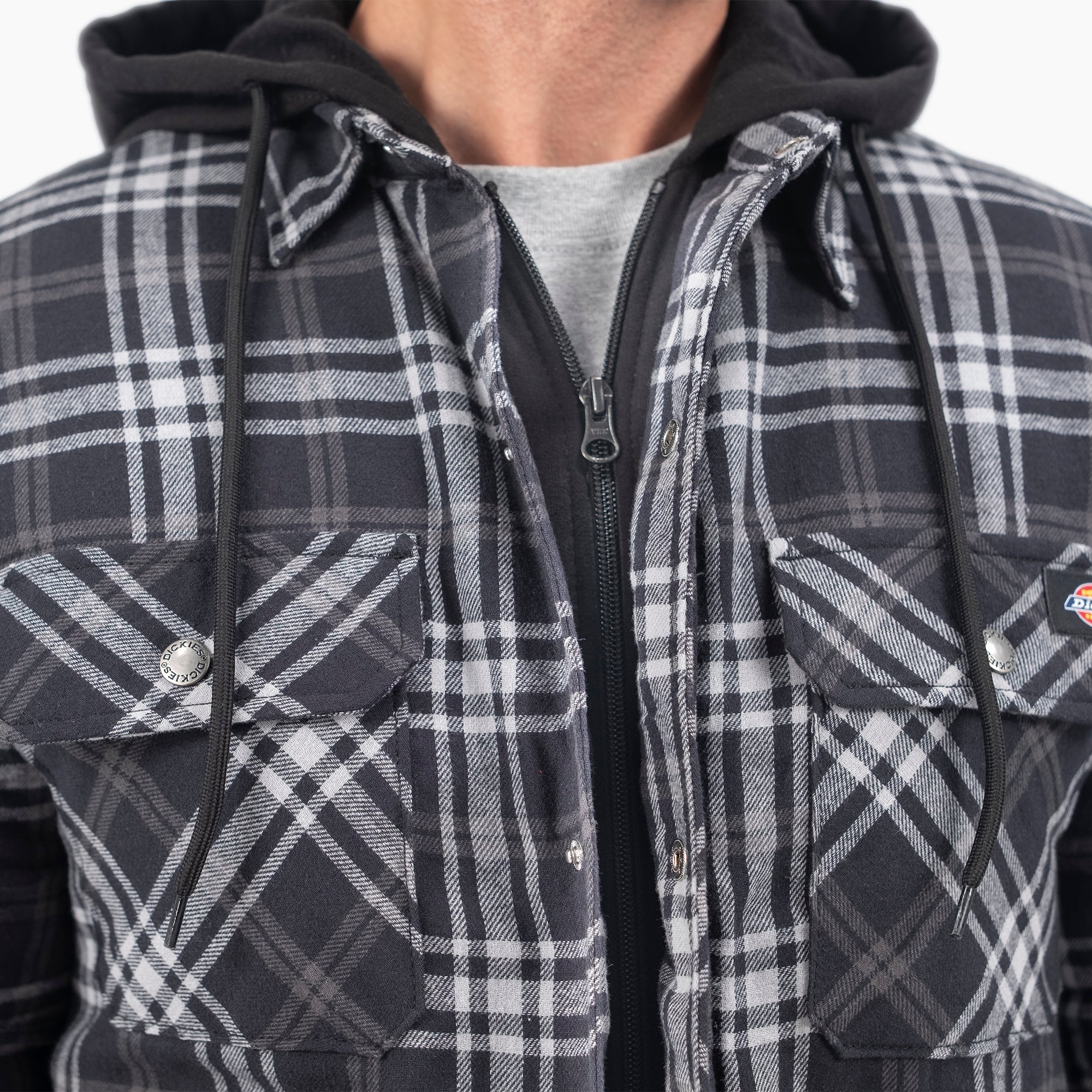Flannel Hooded Shirt Jacket