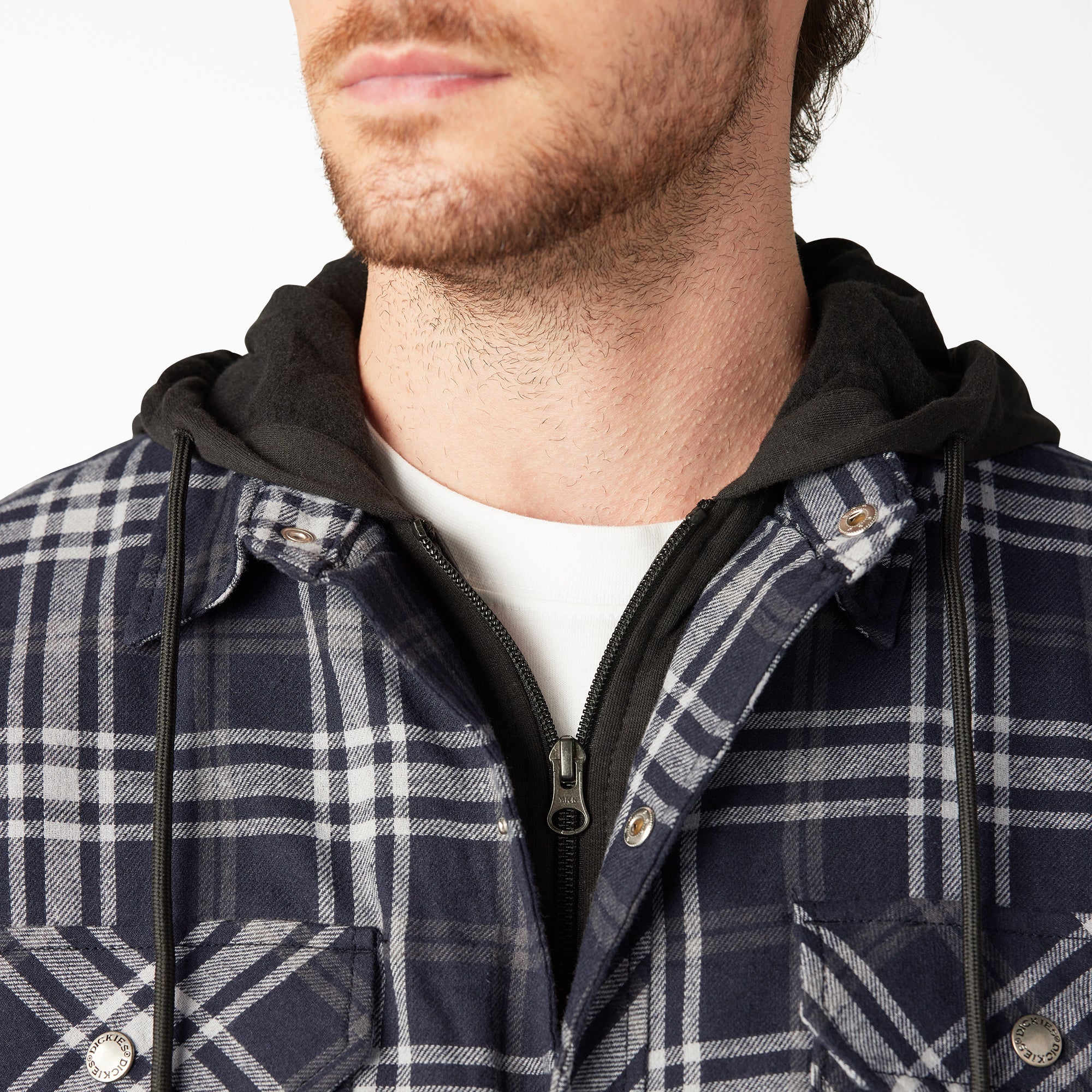 Flannel Hooded Shirt Jacket