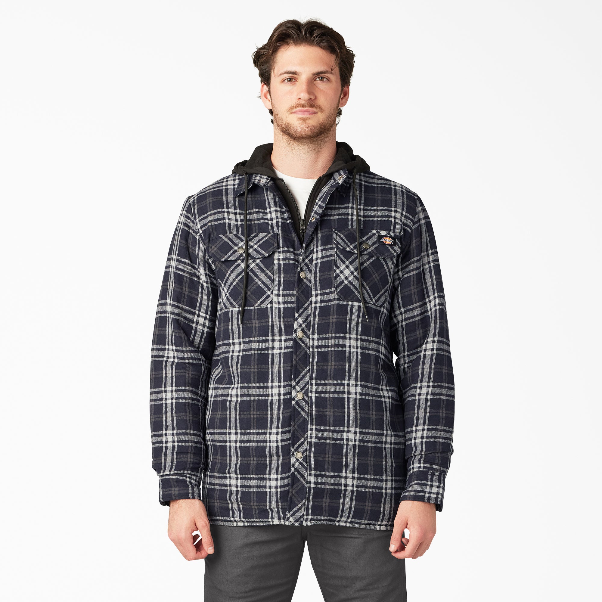 Flannel Hooded Shirt Jacket