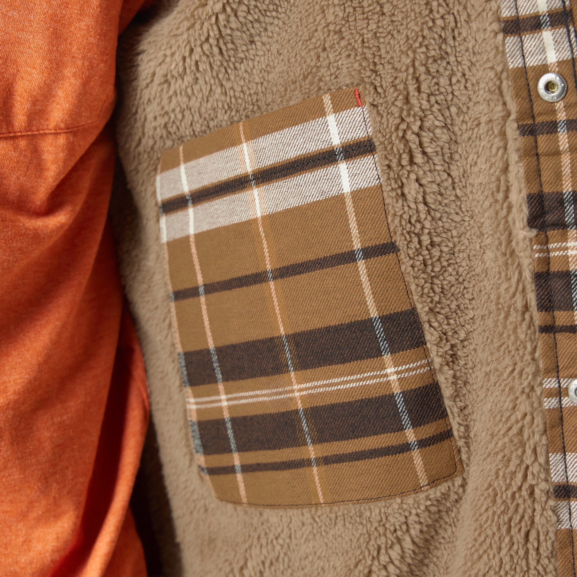 Water Repellent Fleece-Lined Flannel Shirt Jacket