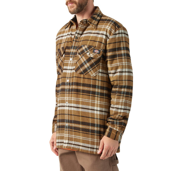 Water Repellent Fleece-Lined Flannel Shirt Jacket