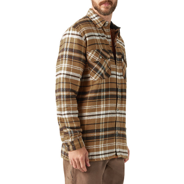 Water Repellent Fleece-Lined Flannel Shirt Jacket