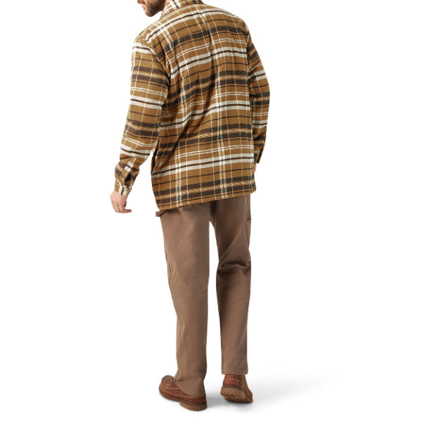 Water Repellent Fleece-Lined Flannel Shirt Jacket
