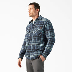 Water Repellent Fleece-Lined Flannel Shirt Jacket