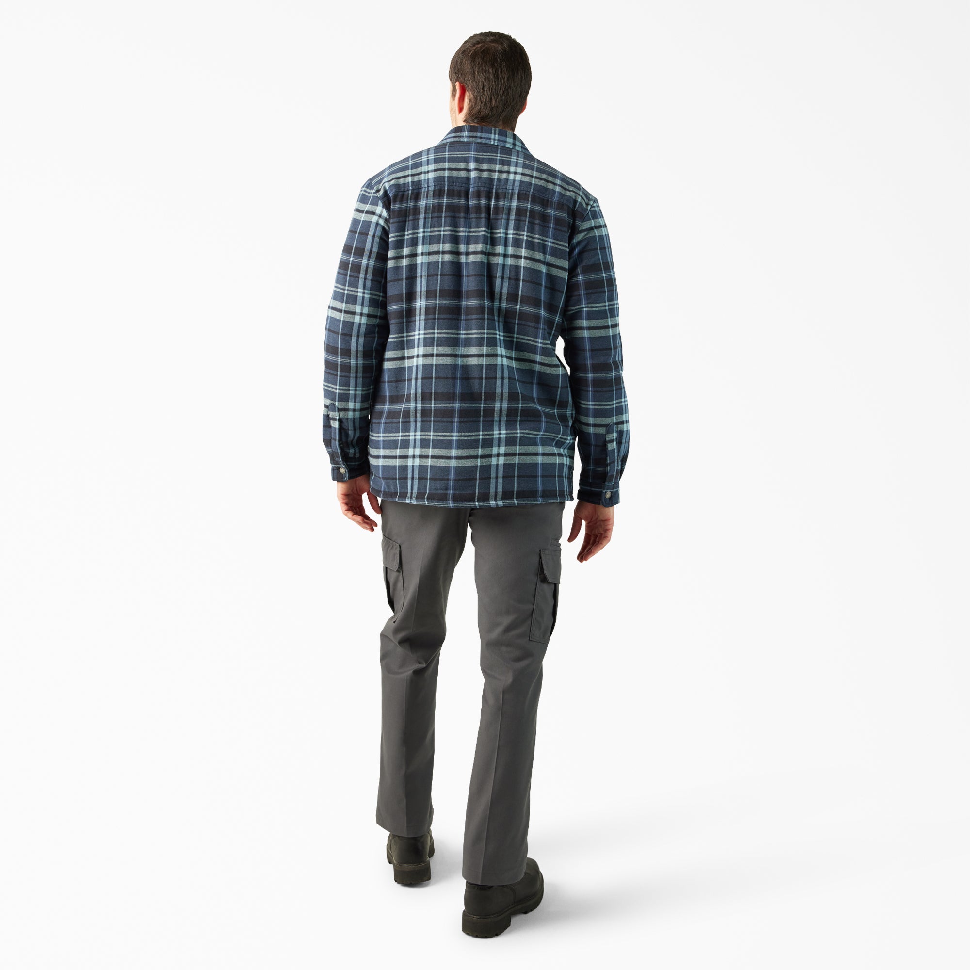 Water Repellent Fleece-Lined Flannel Shirt Jacket