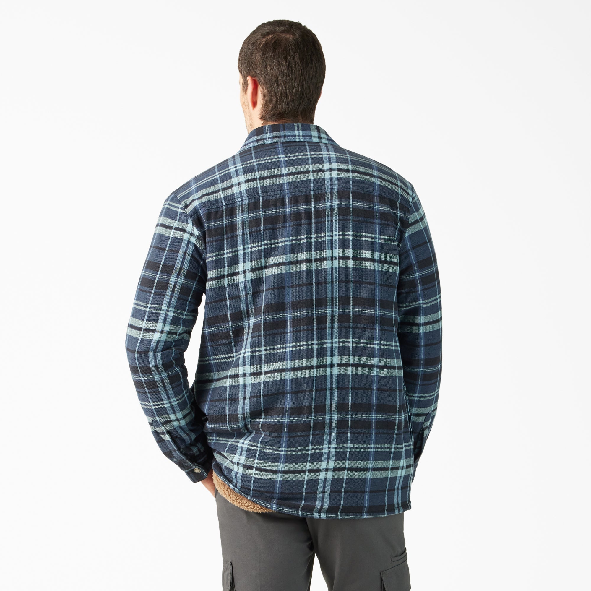 Water Repellent Fleece-Lined Flannel Shirt Jacket