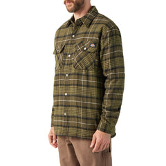 Water Repellent Fleece-Lined Flannel Shirt Jacket
