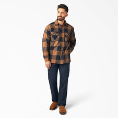 Water Repellent Fleece-Lined Flannel Shirt Jacket