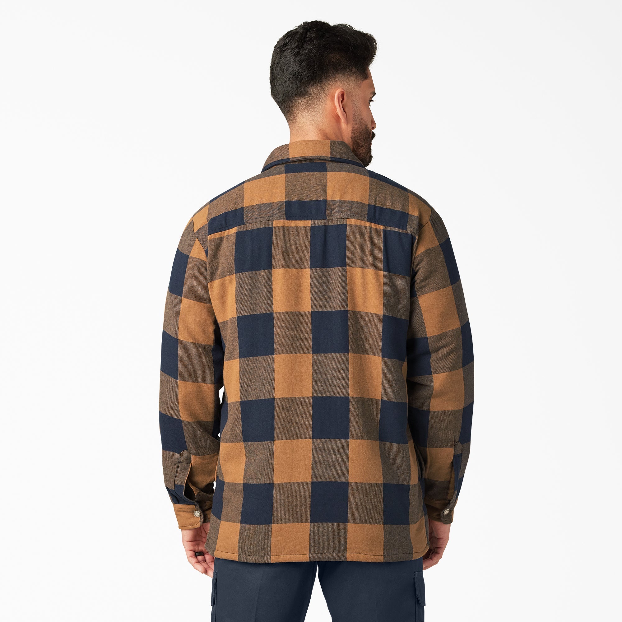Water Repellent Fleece-Lined Flannel Shirt Jacket