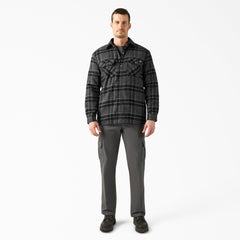 Water Repellent Fleece-Lined Flannel Shirt Jacket