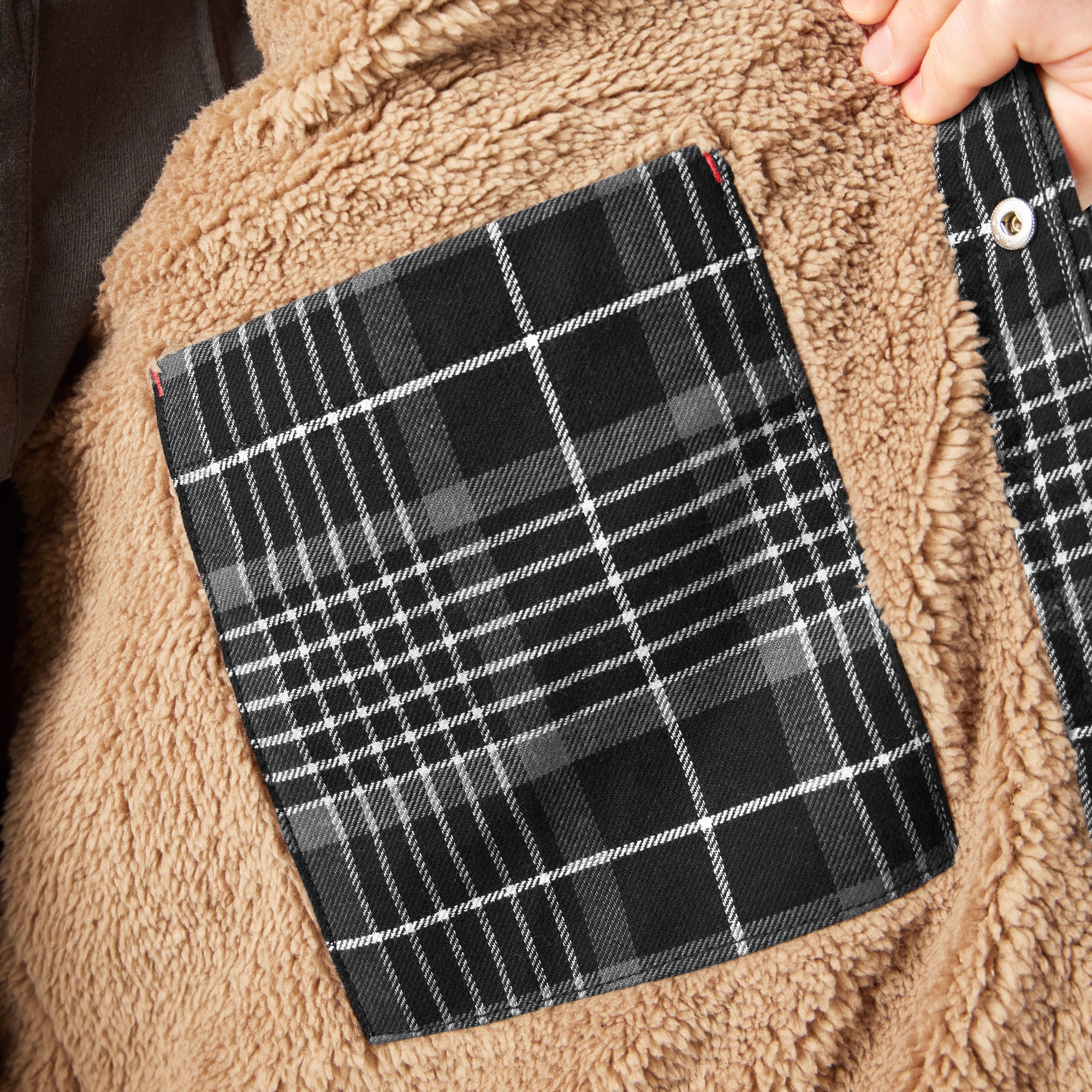 Water Repellent Fleece-Lined Flannel Shirt Jacket
