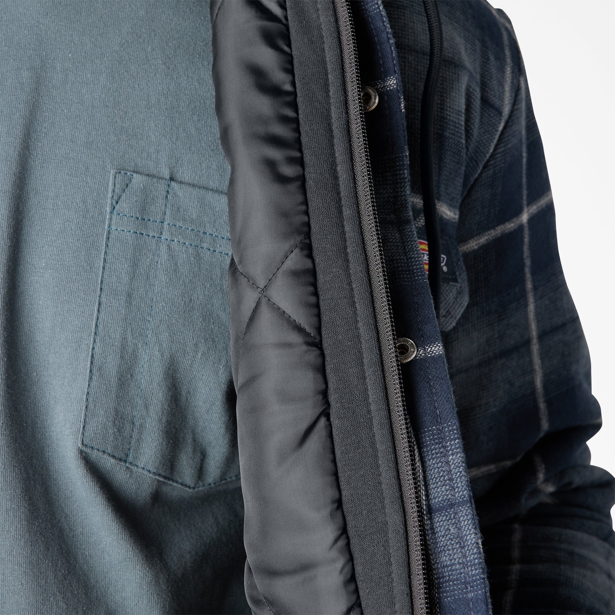 Water Repellent Flannel Hooded Shirt Jacket