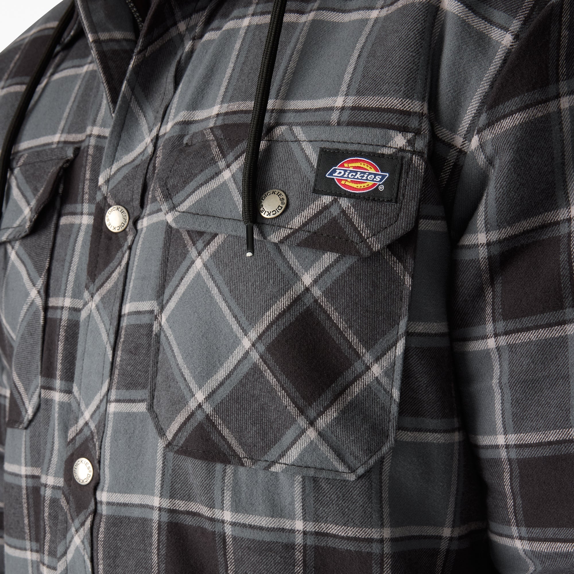 Water Repellent Flannel Hooded Shirt Jacket
