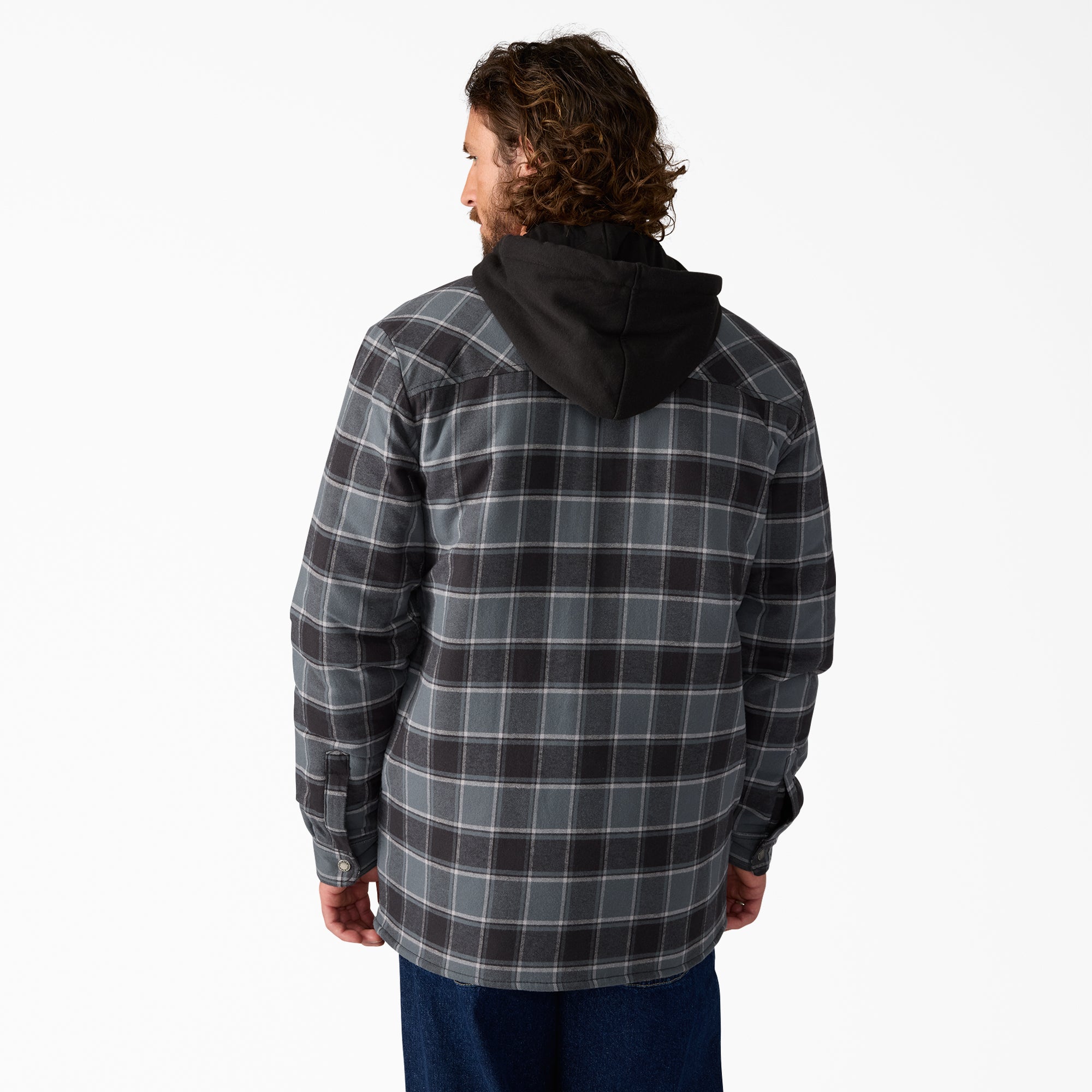 Water Repellent Flannel Hooded Shirt Jacket