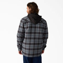 Water Repellent Flannel Hooded Shirt Jacket