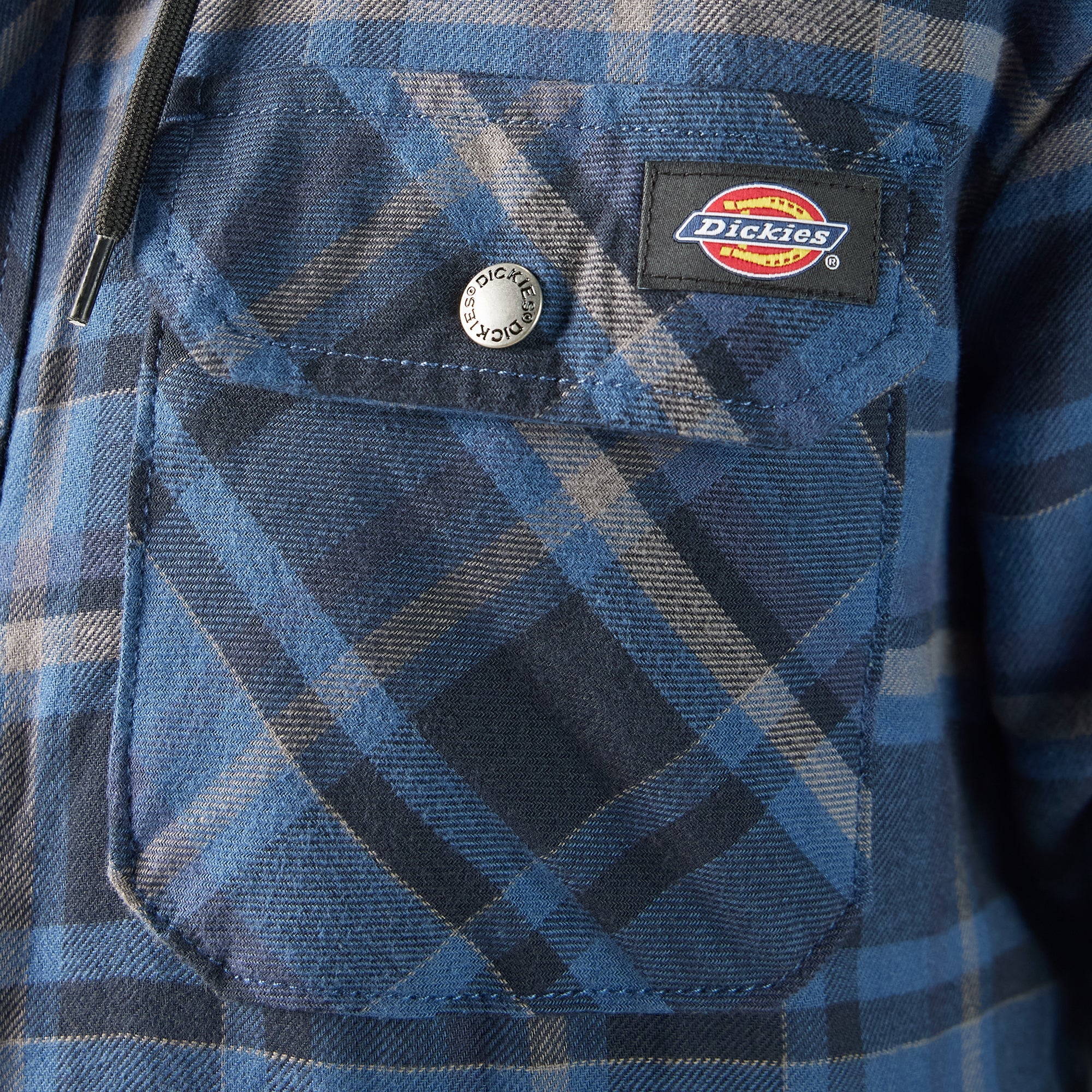 Water Repellent Flannel Hooded Shirt Jacket