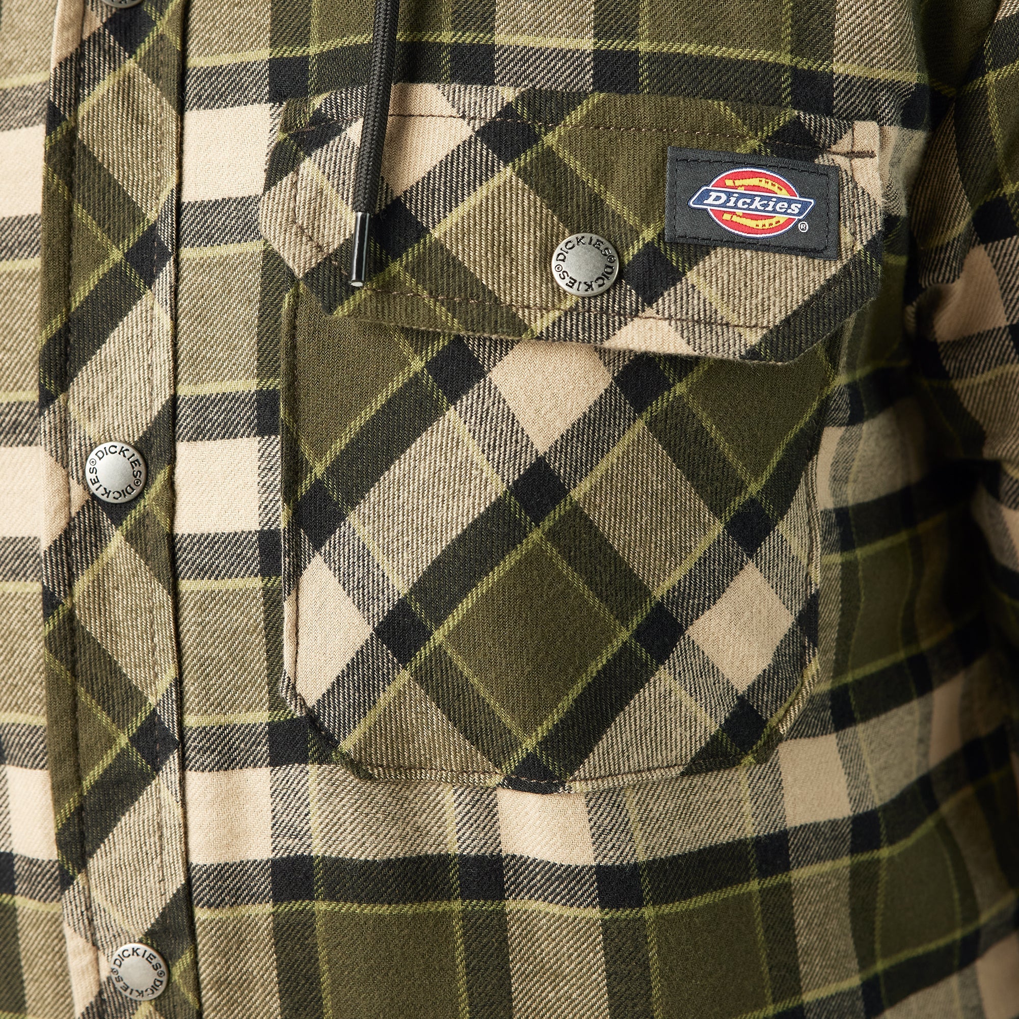 Water Repellent Flannel Hooded Shirt Jacket