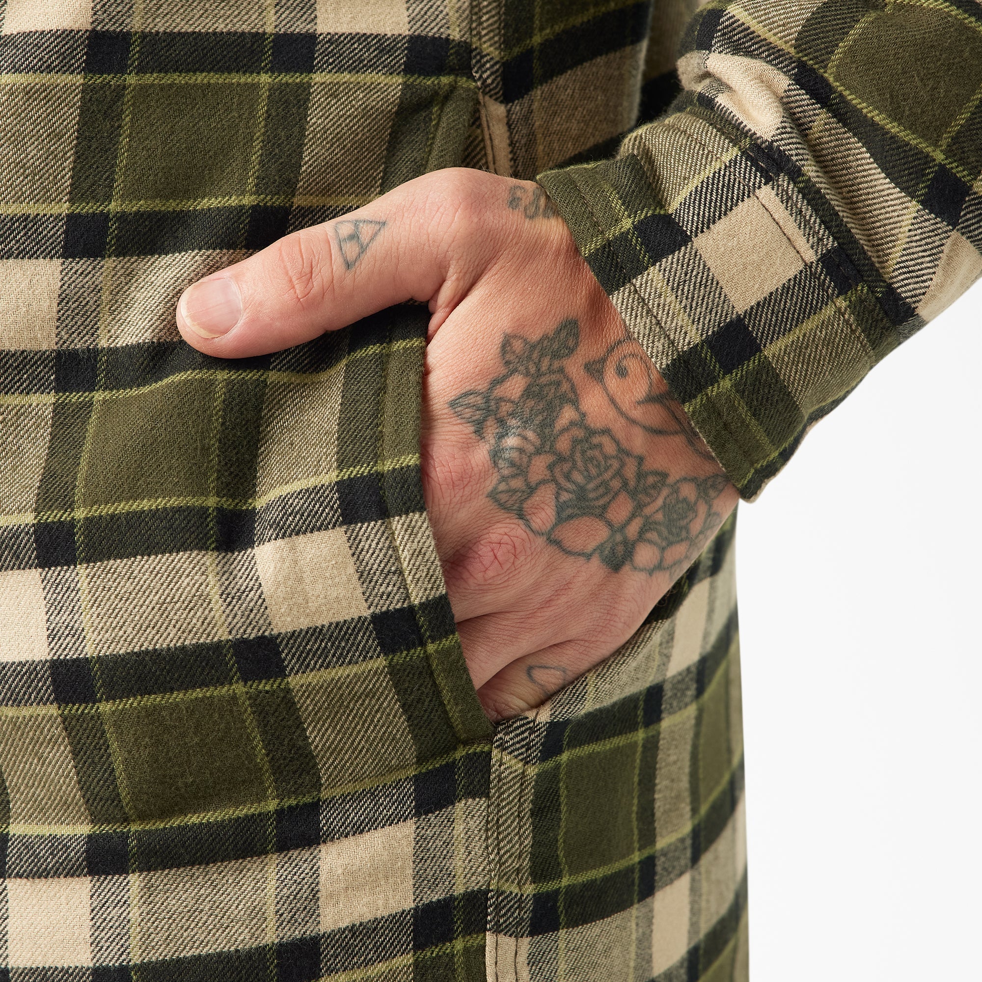 Water Repellent Flannel Hooded Shirt Jacket