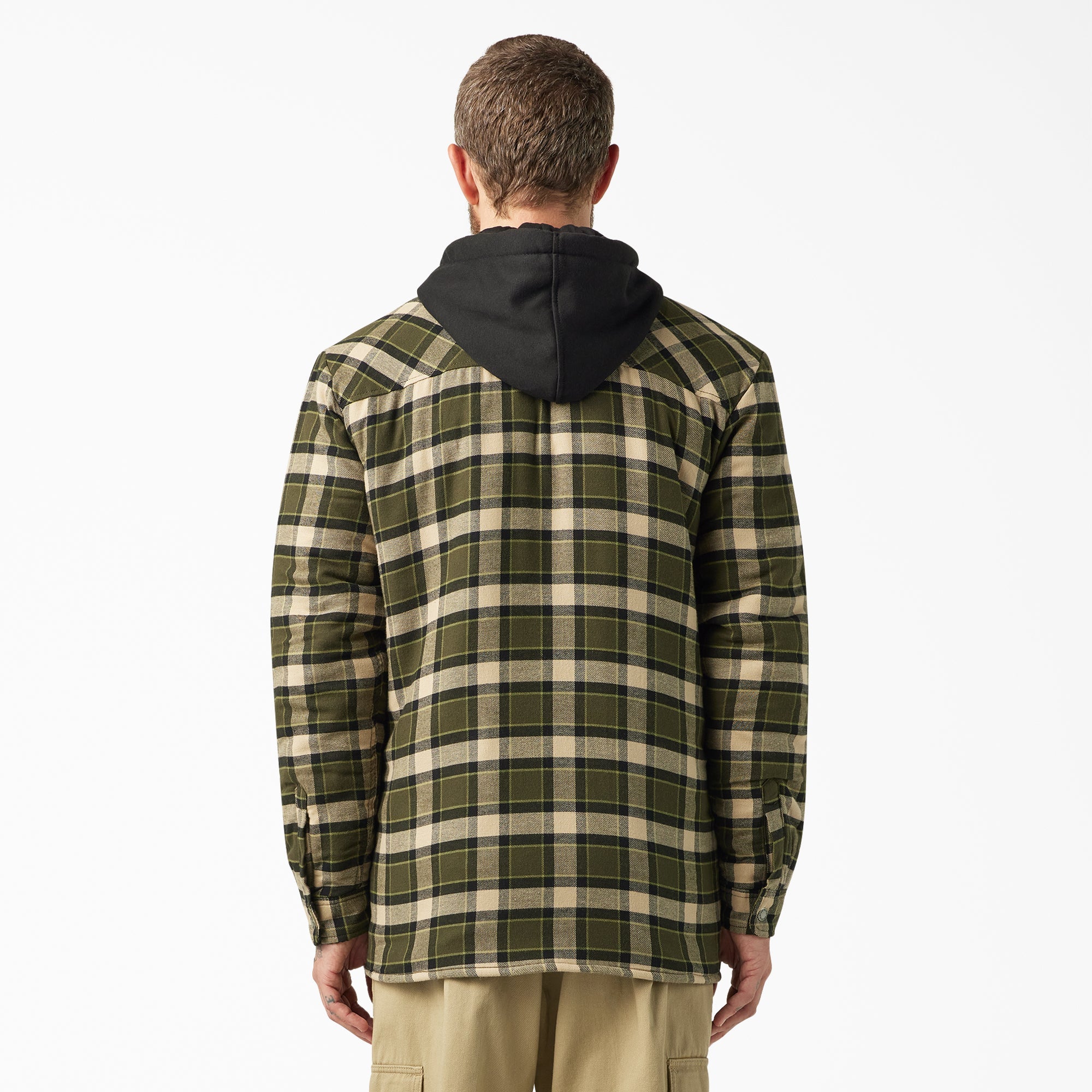 Water Repellent Flannel Hooded Shirt Jacket