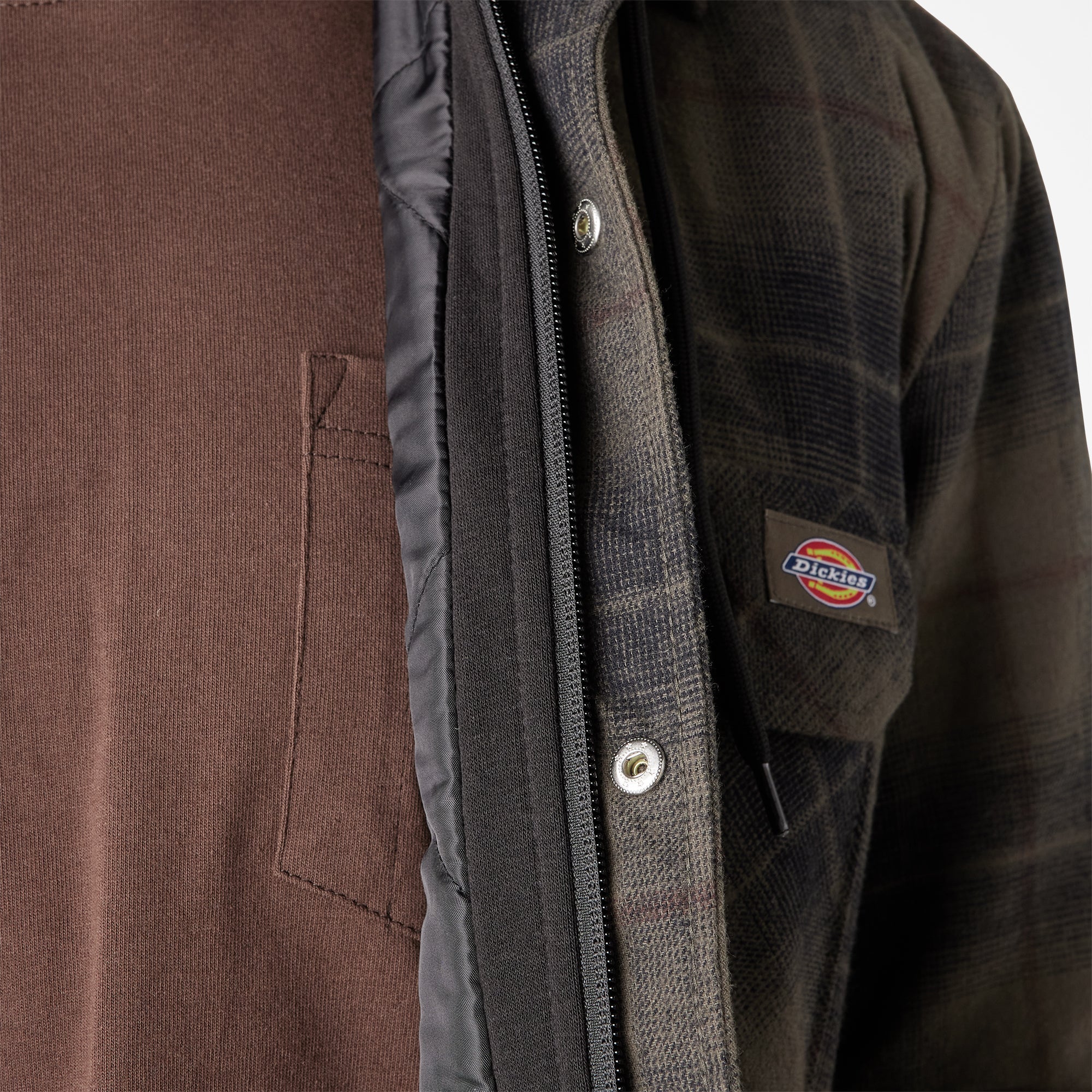 Water Repellent Flannel Hooded Shirt Jacket