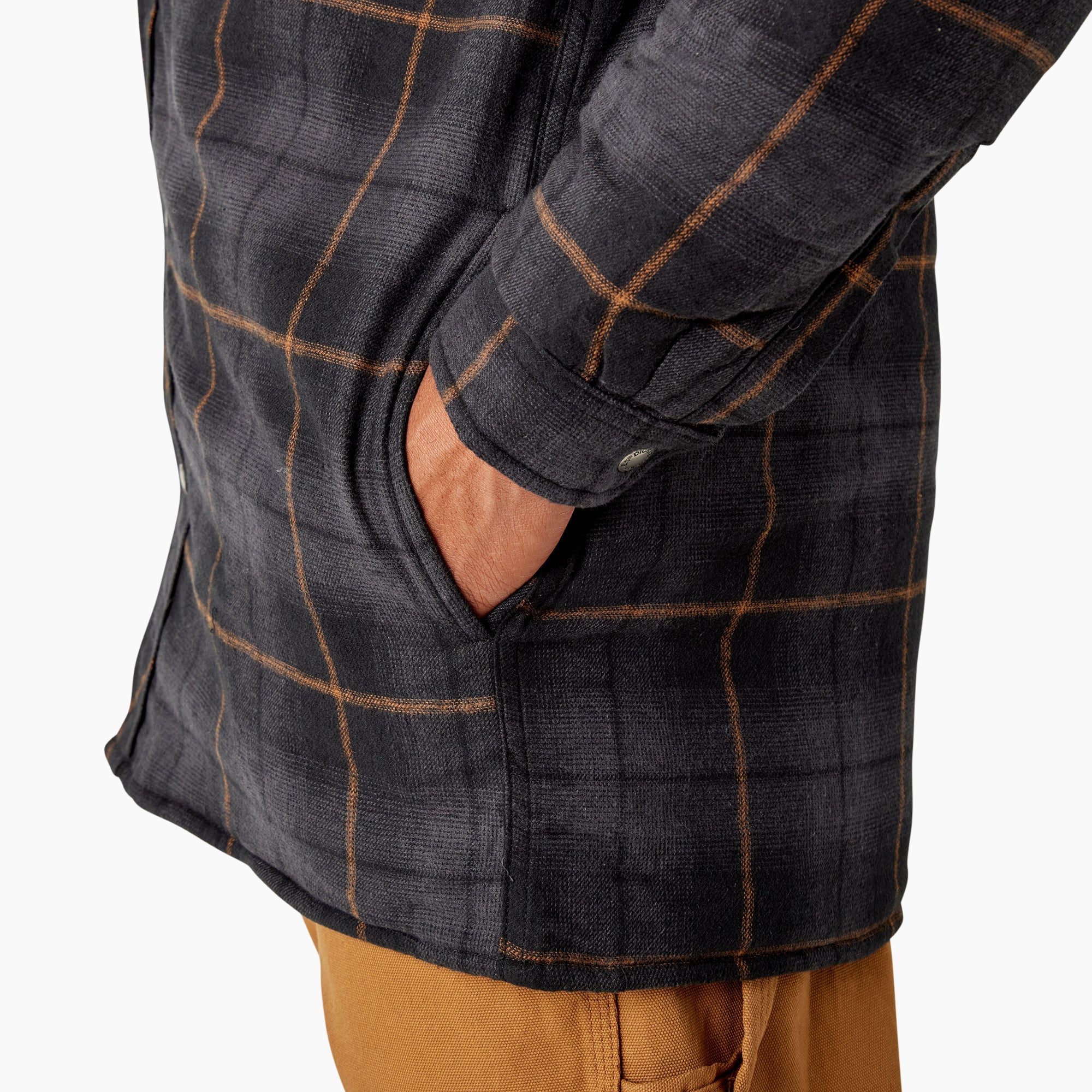 Water Repellent Flannel Hooded Shirt Jacket