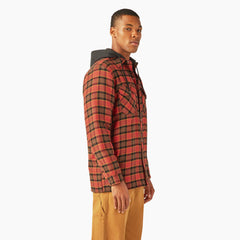 Water Repellent Flannel Hooded Shirt Jacket