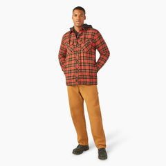 Water Repellent Flannel Hooded Shirt Jacket