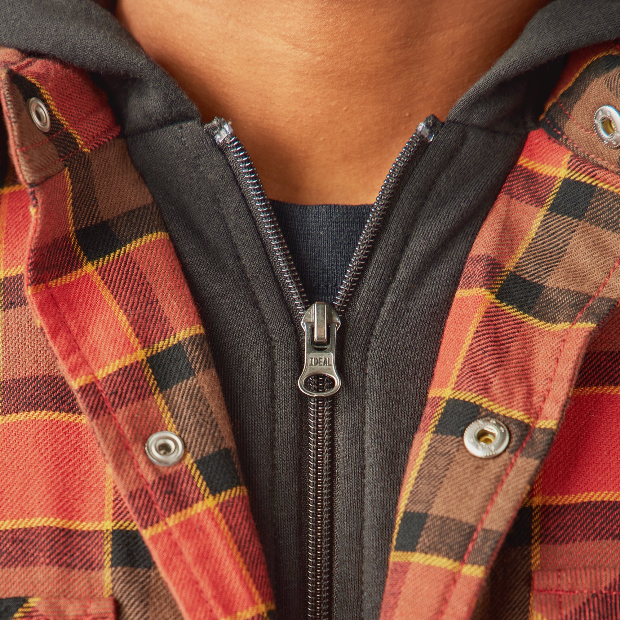 Water Repellent Flannel Hooded Shirt Jacket