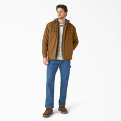 Water Repellent Duck Hooded Shirt Jacket