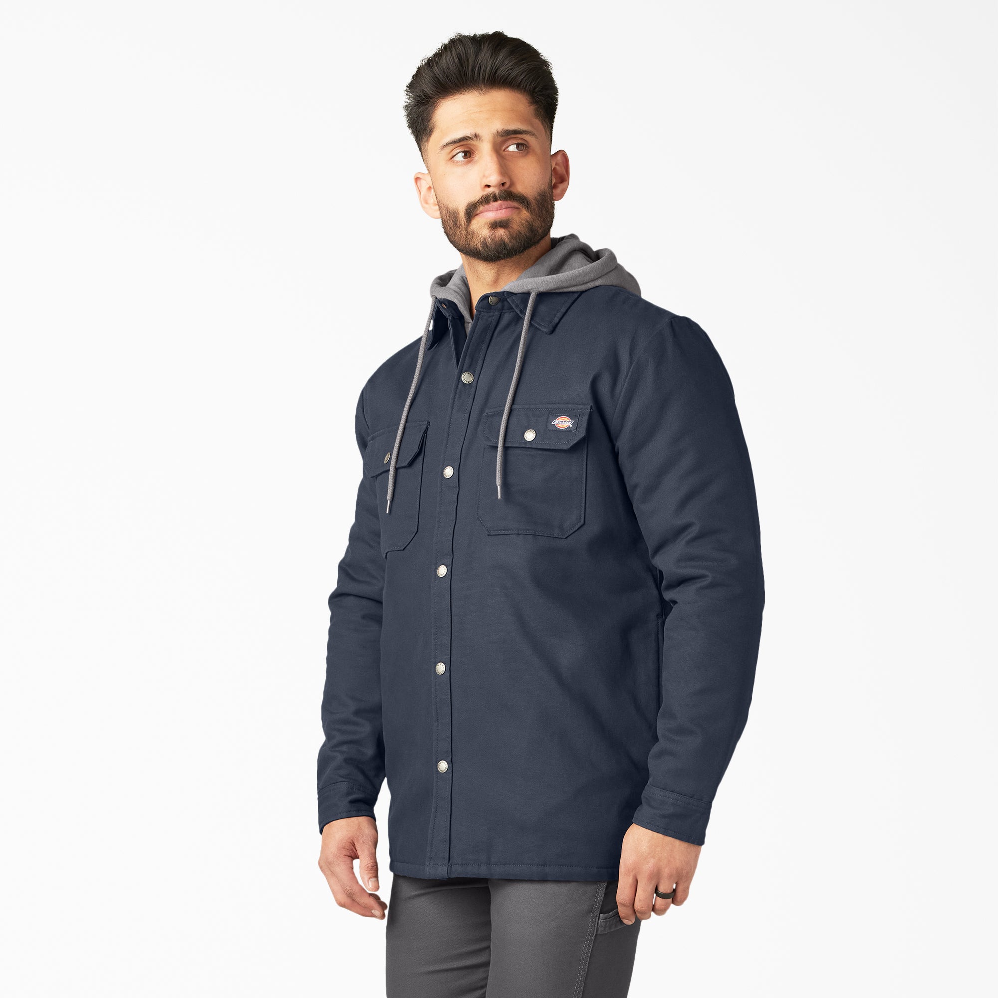 Water Repellent Duck Hooded Shirt Jacket