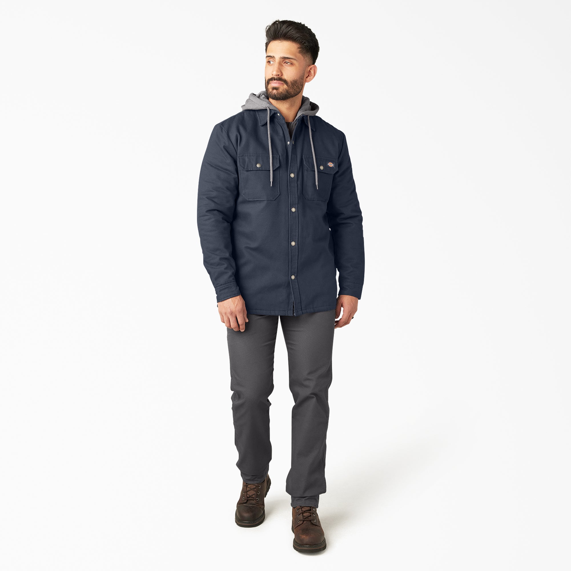 Water Repellent Duck Hooded Shirt Jacket