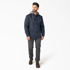 Water Repellent Duck Hooded Shirt Jacket