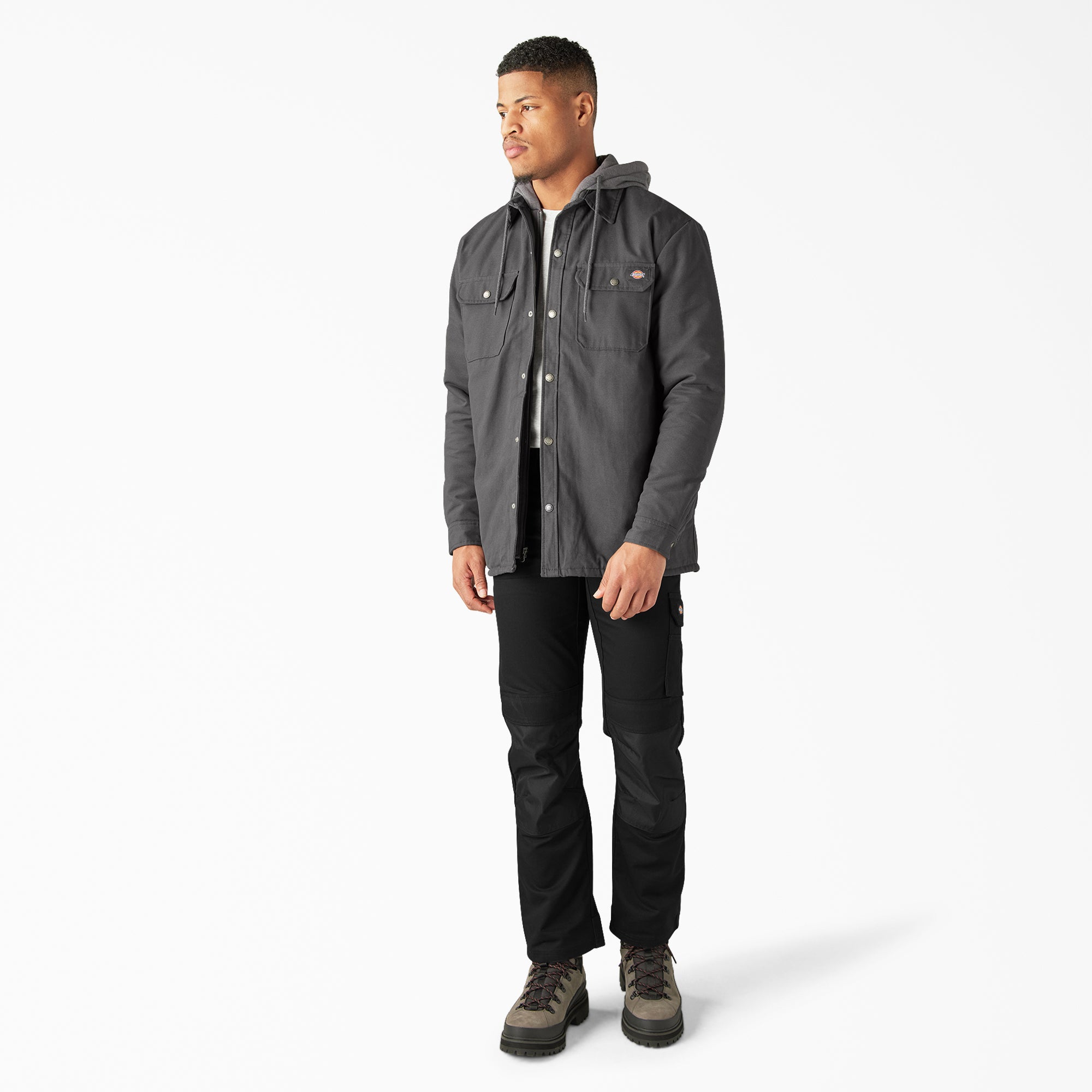 Water Repellent Duck Hooded Shirt Jacket