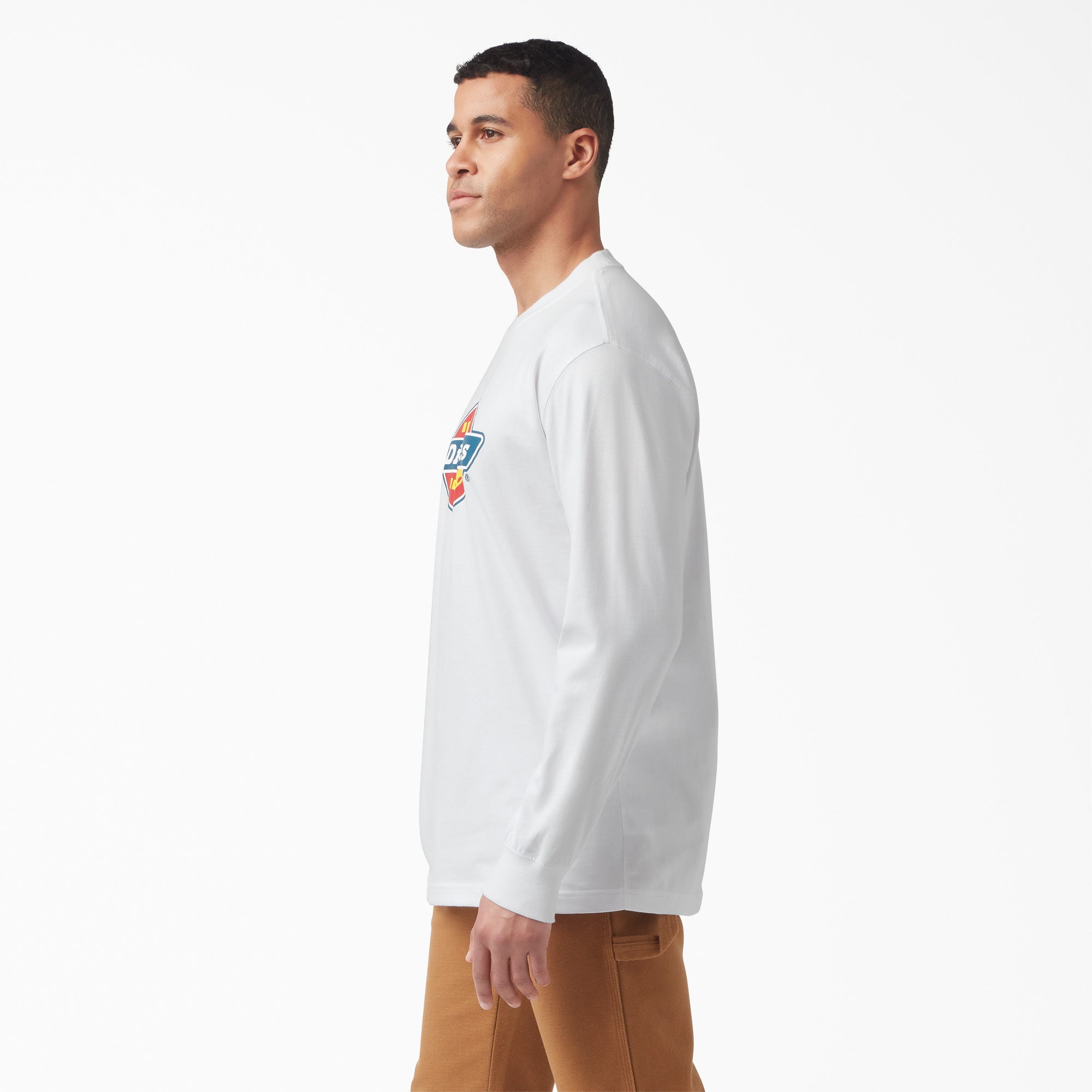 Tri-Color Logo Graphic Long Sleeve T-Shirt
