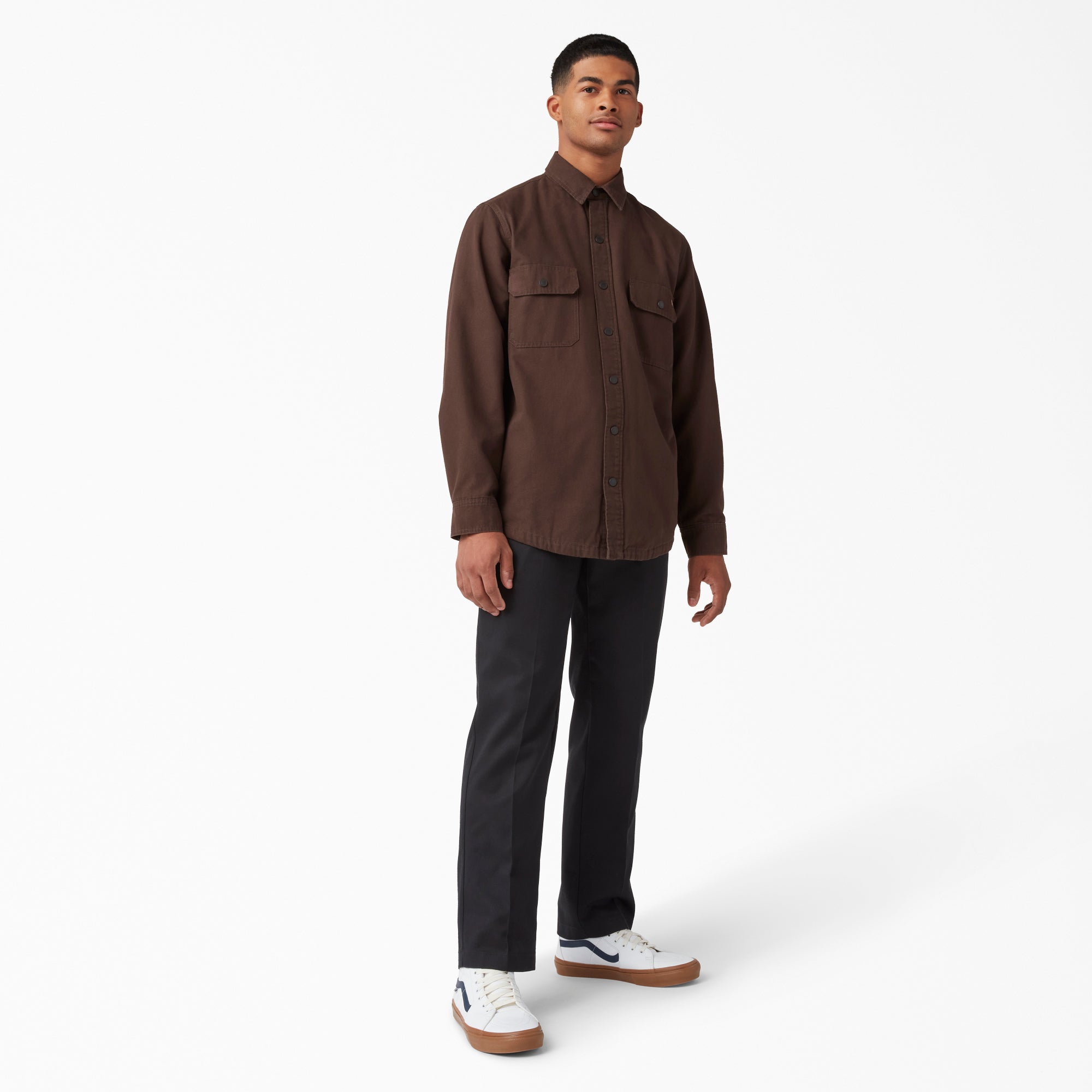 Long Sleeve Flannel-Lined Duck Shirt