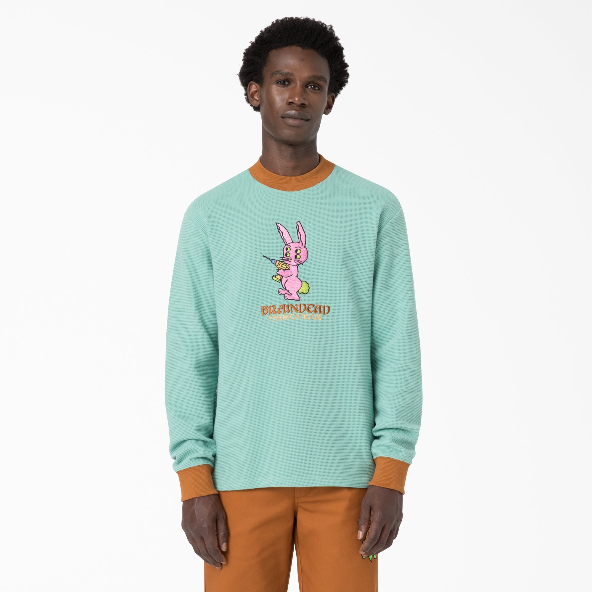 Brain Dead Embroidered Waffle Knit Sweater