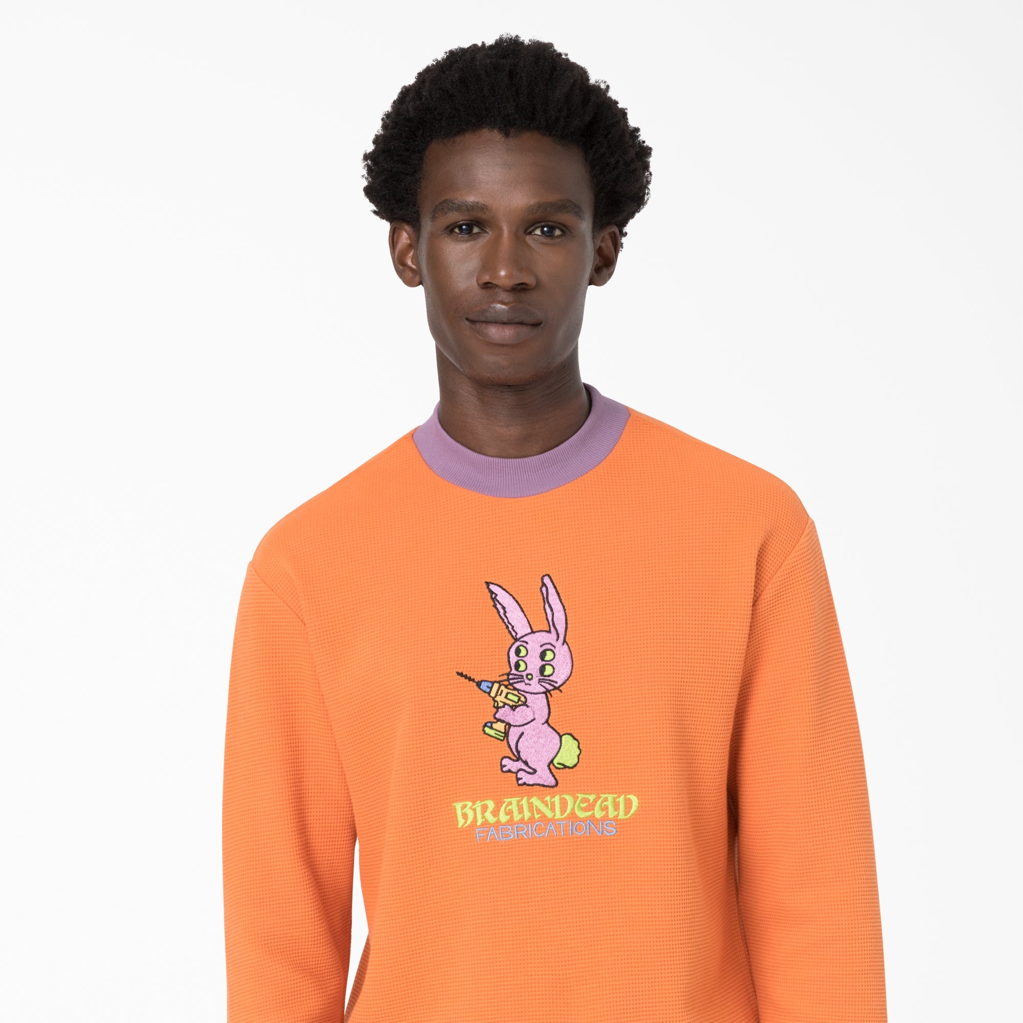 Brain Dead Embroidered Waffle Knit Sweater