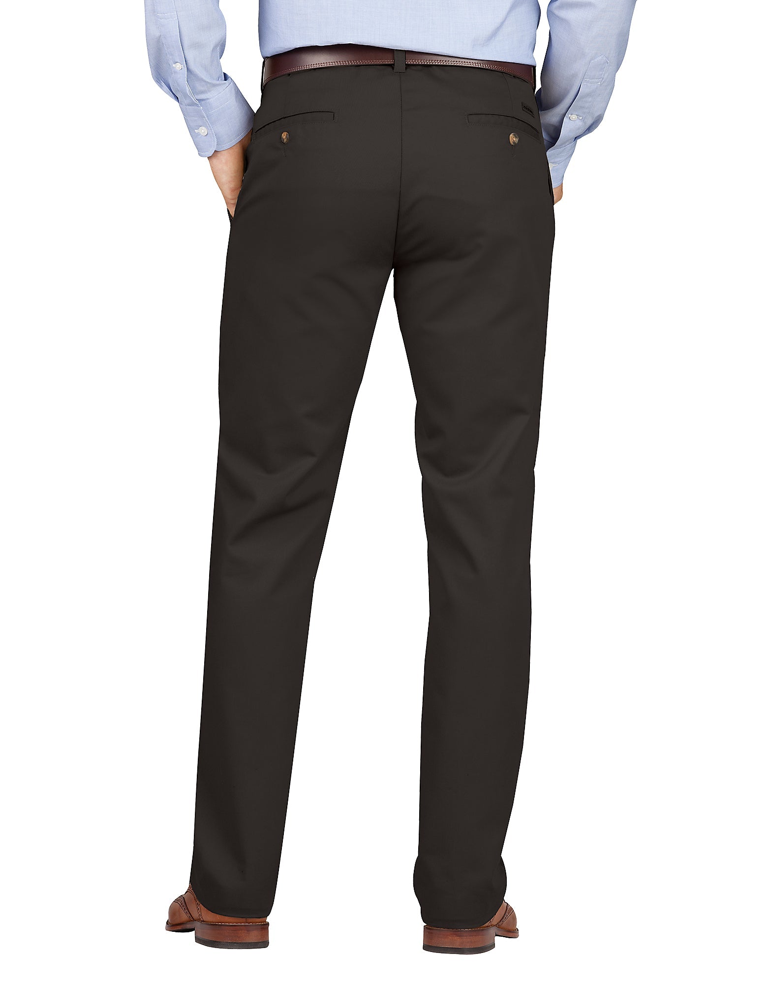 Slim Fit Tapered Leg Flat Front Khaki Pants