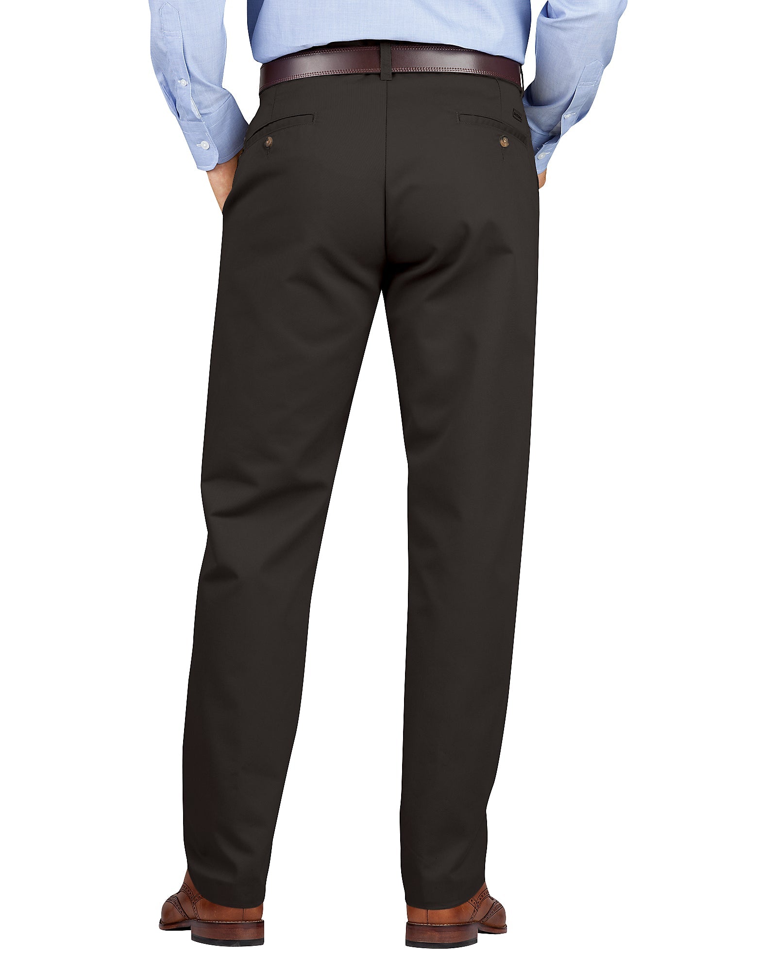 Regular Fit Tapered Leg Flat Front Khaki Pants