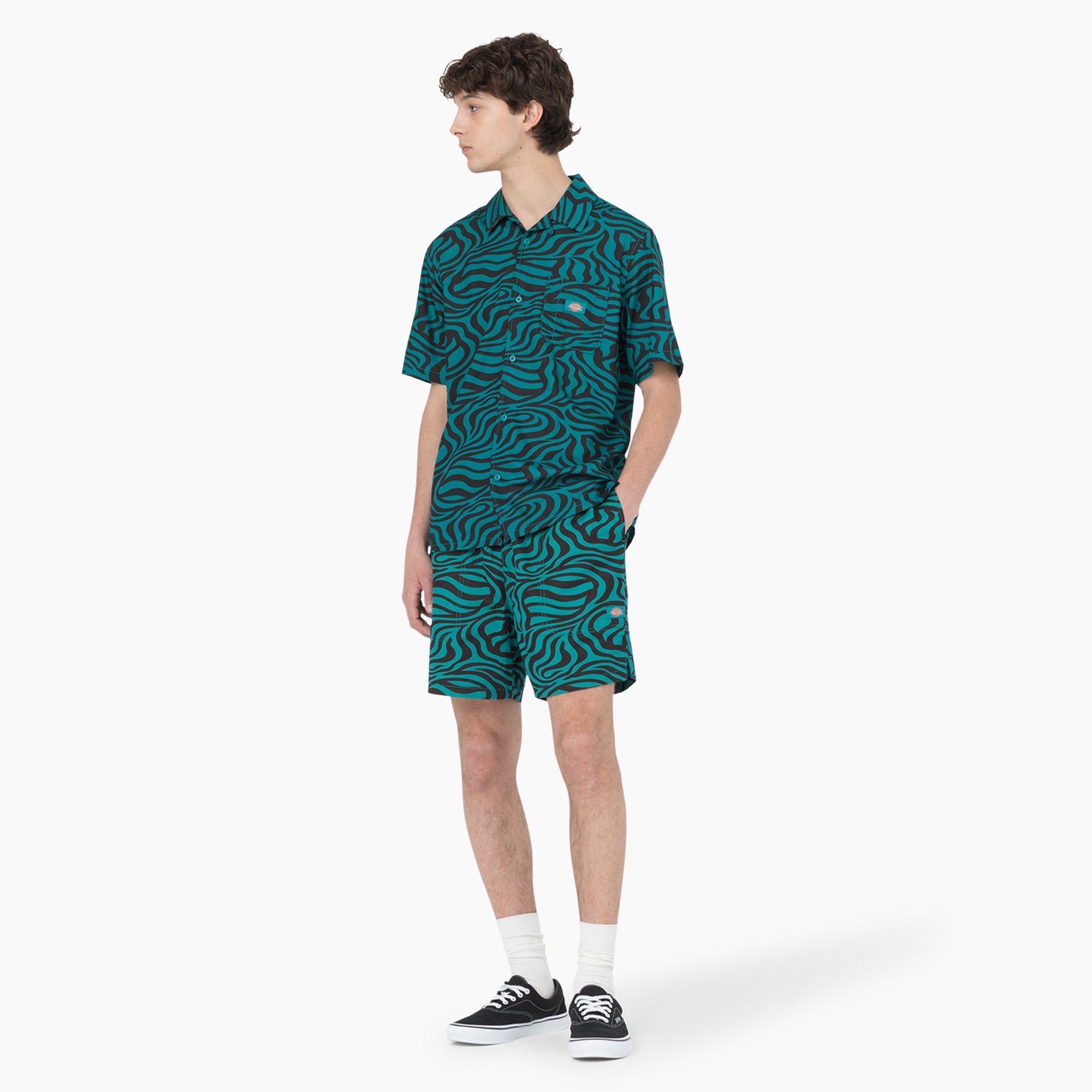Zebra Print Modern Fit Drawstring Shorts, 6"