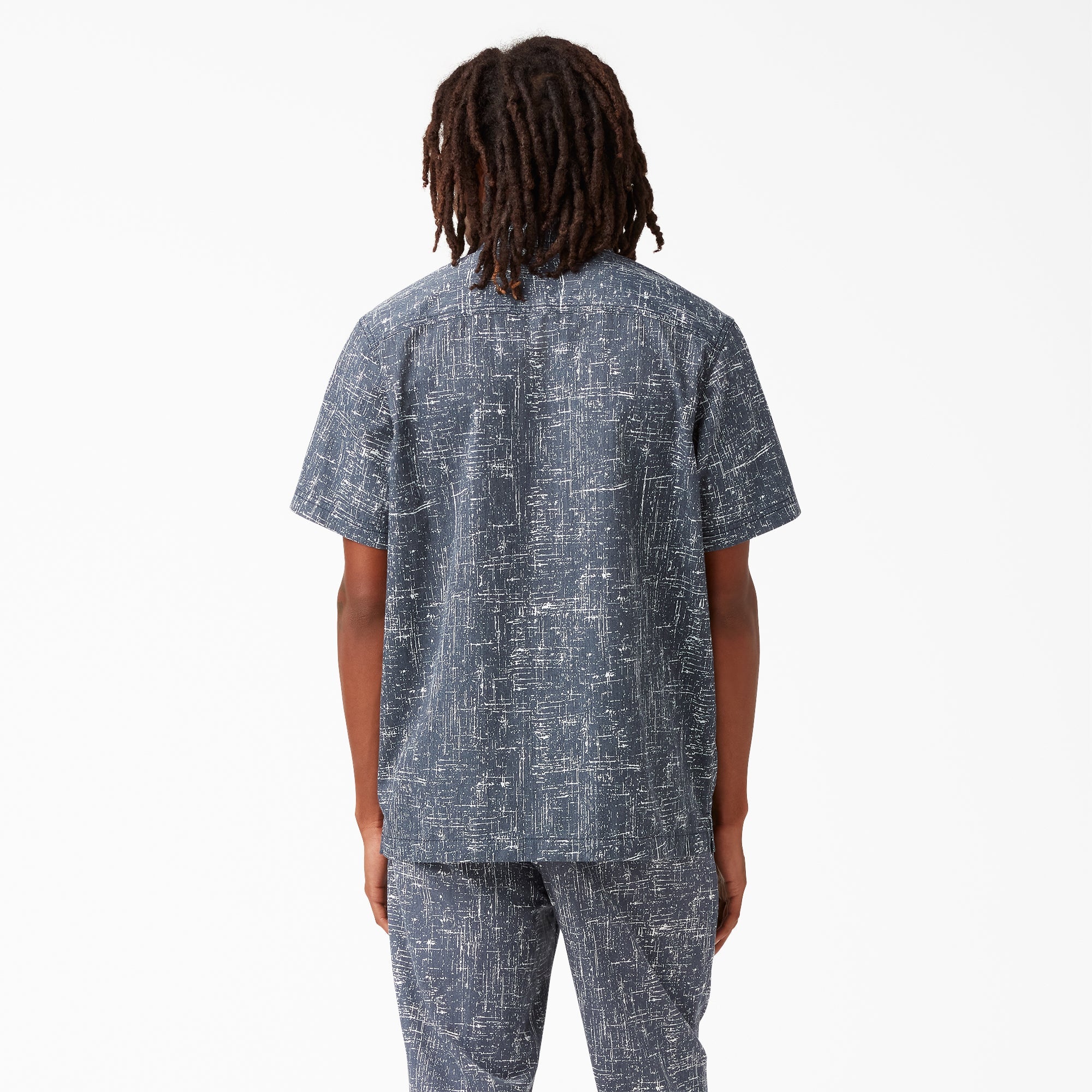 Twill Button-Up Short Sleeve Work Shirt