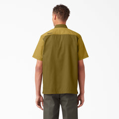Twill Button-Up Short Sleeve Work Shirt