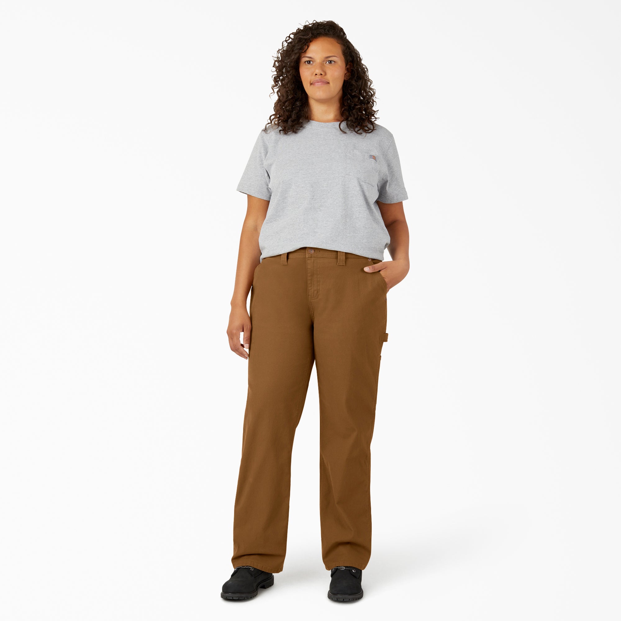 Women's Plus FLEX Relaxed Straight Fit Duck Carpenter Pants