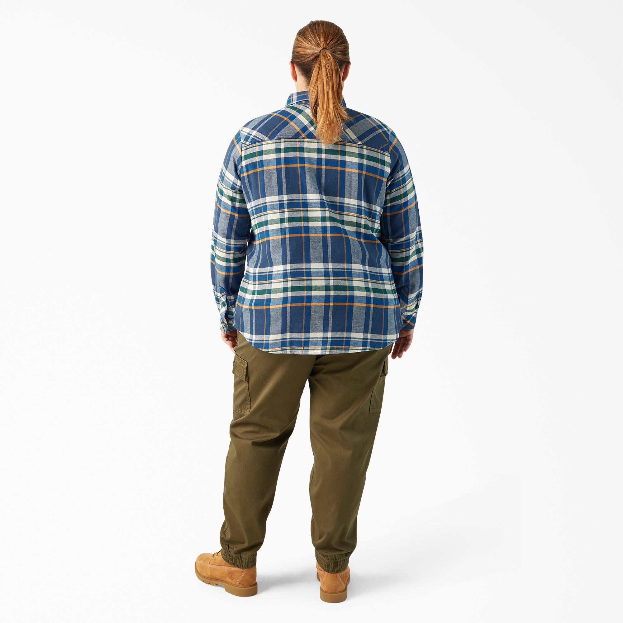 Women's Plus Long Sleeve Plaid Flannel Shirt