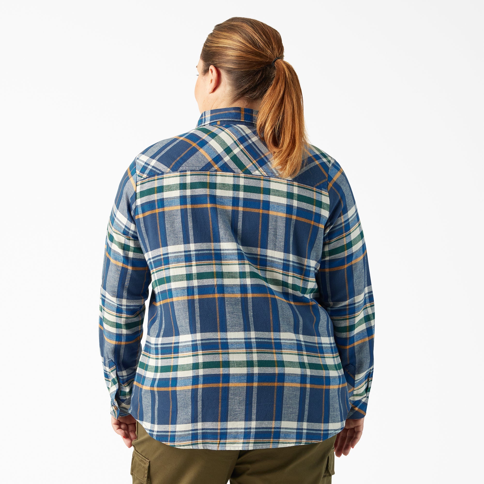Women's Plus Long Sleeve Plaid Flannel Shirt
